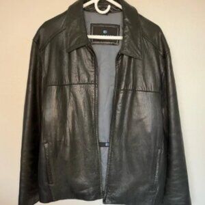 Kenneth Cole Reaction Men's Black Leather Jacket Size L